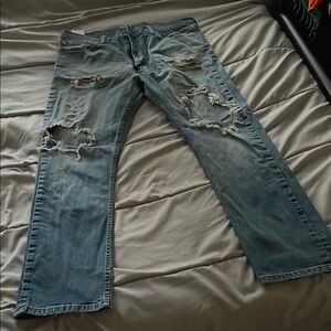 Levi Strauss 513 Straight Distressed Jeans